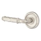 Privacy Left Handed Ribbon & Reed Lever With Rope Rose in Satin Nickel