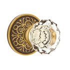 Astoria Privacy Door Knob with Lancaster Rose and Concealed Screws in French Antique Brass