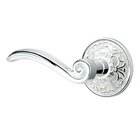 Privacy Left Handed Elan Lever With Lancaster Rose in Polished Chrome