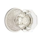 Old Town Privacy Door Knob with Lancaster Rose and Concealed Screws in Satin Nickel