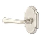 Privacy Left Handed Wembley Lever With #8 Rose in Satin Nickel