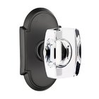 Windsor Privacy Door Knob and #8 Rose with Concealed Screws in Flat Black