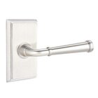 Privacy Merrimack Lever With Rectangular Rose with Concealed Screws in Satin Nickel
