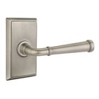 Privacy Merrimack Lever With Rectangular Rose with Concealed Screws in Pewter