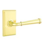 Privacy Merrimack Lever With Rectangular Rose with Concealed Screws in Polished Brass