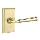 Privacy Merrimack Lever With Rectangular Rose with Concealed Screws in Satin Brass