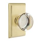 Providence Privacy Door Knob with Rectangular Rose in Satin Brass