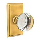 Providence Privacy Door Knob with Rectangular Rose in French Antique Brass
