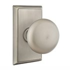 Privacy Providence Door Knob With Rectangular Rose in Pewter