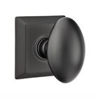 Privacy Egg Door Knob With Quincy Rose in Flat Black