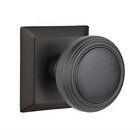 Privacy Norwich Door Knob With Quincy Rose in Flat Black