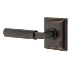 Privacy Knurled Left Handed Lever with L-Square Stem and Wilshire Rose in Oil Rubbed Bronze