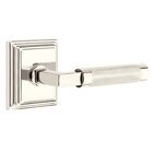 Privacy Knurled Right Handed Lever with L-Square Stem and Wilshire Rose in Polished Nickel