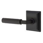 Privacy Knurled Left Handed Lever with L-Square Stem and Wilshire Rose in Flat Black