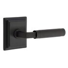 Privacy Knurled Right Handed Lever with L-Square Stem and Wilshire Rose in Flat Black