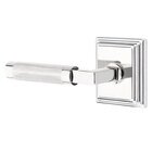 Privacy Knurled Left Handed Lever with L-Square Stem and Wilshire Rose in Polished Chrome