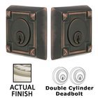 Arts and Crafts Double Cylinder Deadbolt in Satin Nickel