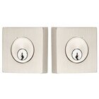 Square Double Cylinder Deadbolt in Satin Nickel