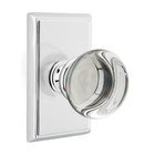 Providence Double Dummy Door Knob with Rectangular Rose in Polished Chrome