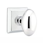 Single Dummy Egg Door Knob With Quincy Rose in Polished Chrome