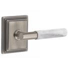 Double Dummy White Marble Right Handed Lever With T-Bar Stem And Wilshire Rose In Satin Rose Gold