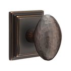 Double Dummy Modern Hammered Egg Door Knob with Wilshire Rose in Oil Rubbed Bronze