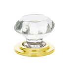1 3/4" Diameter Old Town Wardrobe Clear Knob in Polished Brass