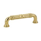 3 1/2" Centers Ribbon & Reed Estate Pull in Unlacquered Brass
