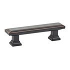 3" Centers Geometric Rectangular Pull in Oil Rubbed Bronze