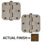 3-1/2" X 3-1/2" 5/8" Radius Heavy Duty Steel Hinge in French Antique Brass (Sold In Pairs)