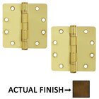 4-1/2" X 4-1/2" 1/4" Radius Steel Heavy Duty Ball Bearing Hinge in French Antique Brass (Sold In Pairs)