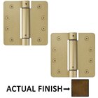 4" X 4" 1/4" Radius UL Steel Spring Hinge in French Antique Brass (Sold In Pairs)