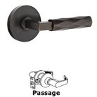 Passage Tribeca Lever with L-Square Stem and Concealed Screws Disc Rose in Oil Rubbed Bronze