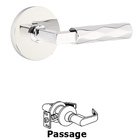 Passage Tribeca Lever with L-Square Stem and Concealed Screws Disc Rose in Polished Chrome