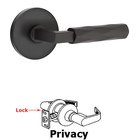 Privacy Tribeca Lever with L-Square Stem and Concealed Screws Disc Rose in Flat Black