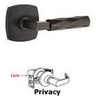 Privacy Tribeca Lever with L-Square Stem and Concealed Screws Urban Modern Rose in Oil Rubbed Bronze