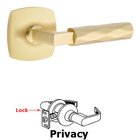 Privacy Tribeca Lever with L-Square Stem and Concealed Screws Urban Modern Rose in Satin Brass