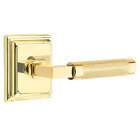 Privacy Knurled Lever with L-Square Stem and Concealed Screws Wilshire Rose in Unlacquered Brass