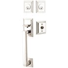 Double Cylinder Hamden Handleset with Melon Knob in Polished Nickel