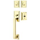 Double Cylinder Hamden Handleset with Turino Right Handed Lever in Unlacquered Brass