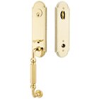 Single Cylinder Orleans Handleset with Lancaster Knob in Unlacquered Brass