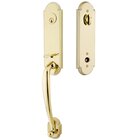 Single Cylinder Richmond Handleset with Square Knob in Unlacquered Brass
