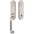 Double Cylinder Orleans Handleset with Lancaster Knob in Pewter
