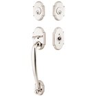 Double Cylinder Nashville Handleset with Milano Right Handed Lever in Polished Nickel