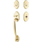 Double Cylinder Nashville Handleset with Turino Left Handed Lever in Polished Brass