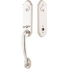 Double Cylinder Richmond Handleset with Laurent Round Knob in Polished Nickel