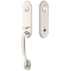 Double Cylinder Richmond Handleset with Square Knob in Satin Nickel