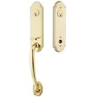 Double Cylinder Richmond Handleset with Orb Knob in Unlacquered Brass