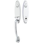 Double Cylinder Marietta Handleset with Lowell Crystal Knob in Polished Chrome