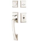 Dummy Ares Handleset with Modern Square Crystal Knob in Polished Nickel